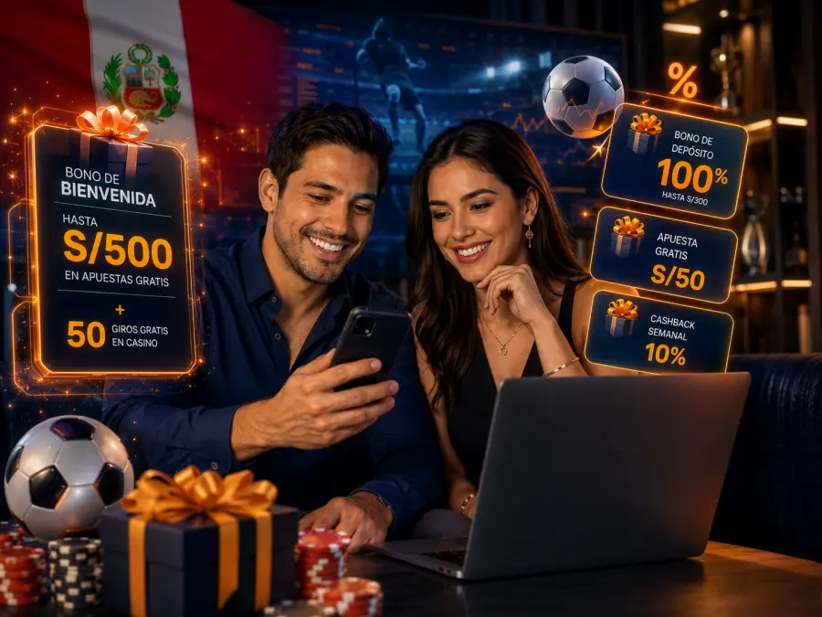 Usuarios peruanos revisando bonos y promociones de apuestas