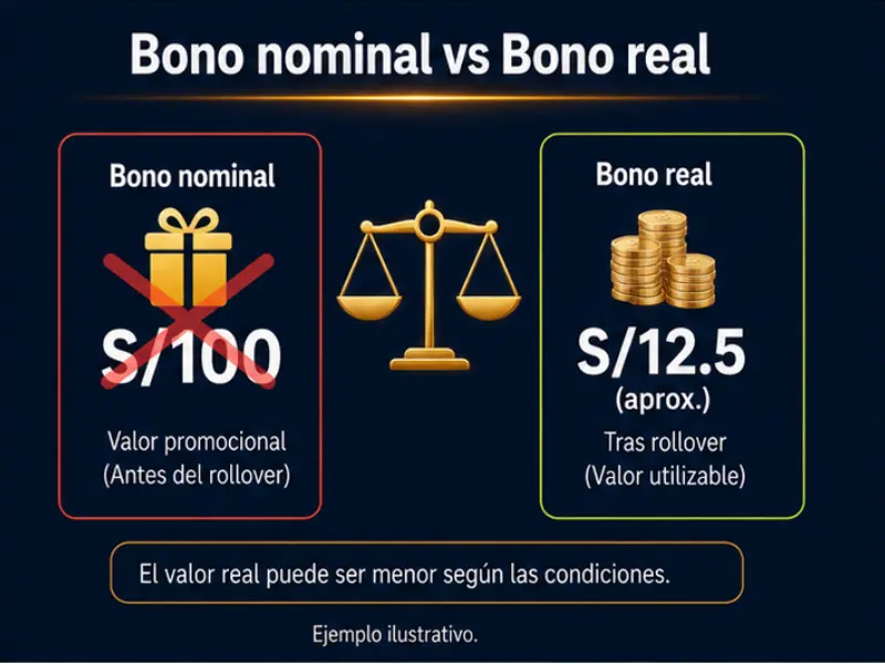 Comparación entre bono nominal y bono real tras rollover