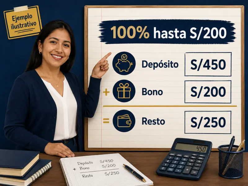 Cálculo editorial en soles que separa tasa, techo del bono y excedente de un depósito mayor