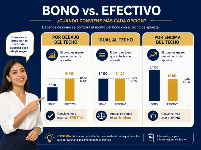 Tres escenarios ilustrativos: depósito bajo el techo, depósito igual al techo y depósito con excedente