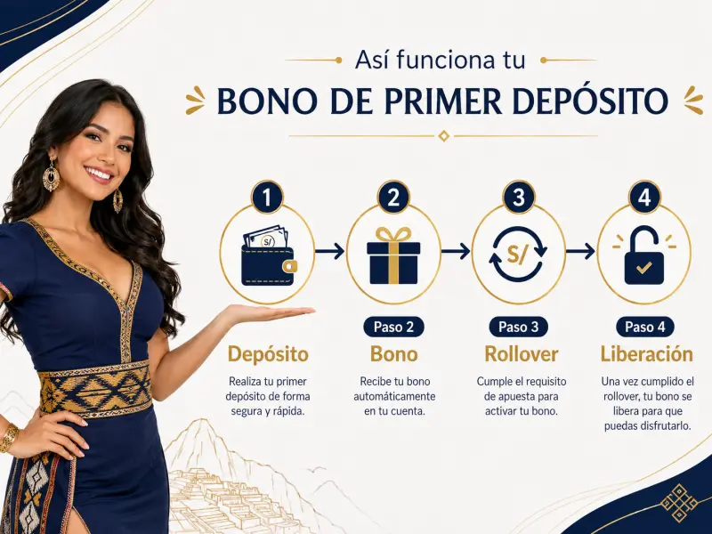 Diagrama ilustrativo del flujo desde el depósito hasta la liberación del bono con flechas y pasos numerados