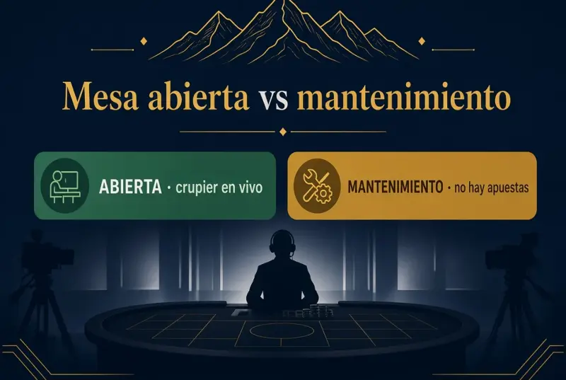 Estados de mesa en vivo: abierta con crupier frente a mantenimiento sin apuestas
