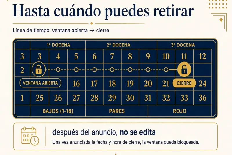 Ventana de edición de fichas abierta frente al cierre definitivo de la ronda