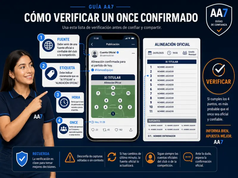 Checklist de fuentes y etiquetas para verificar una alineación confirmada antes de un partido peruano