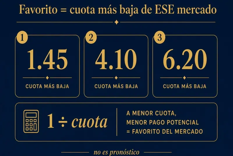 Tres cuotas ilustrativas y la fórmula 1 dividido entre la cuota