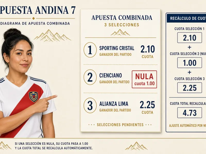 Boleto combinado con una selección marcada nula a cuota 1.00 y dos selecciones todavía abiertas