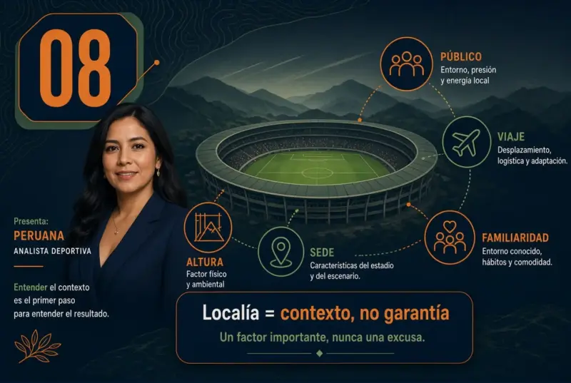 Factores de localía en Liga 1 con estadio viaje público sede y altura