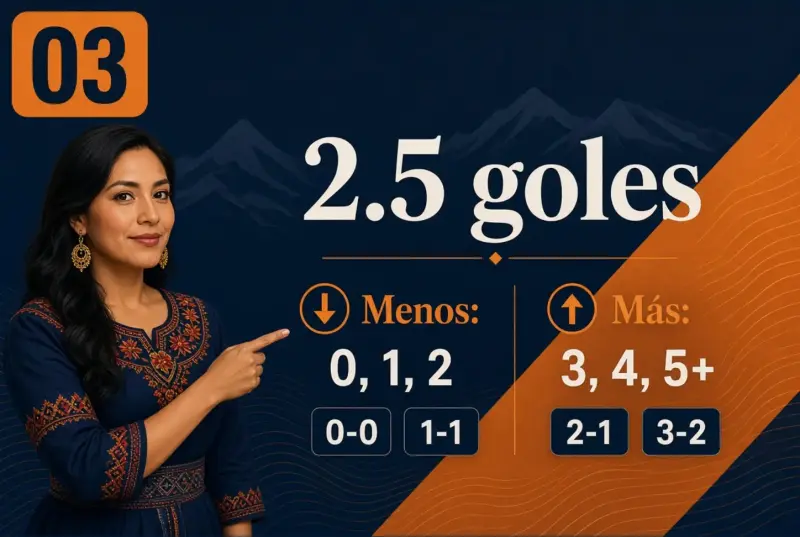 Guía visual para leer una línea de más menos 2.5 goles en Liga 1