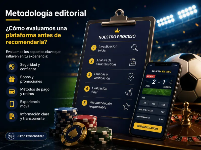 Proceso editorial de evaluación de plataformas de apuestas para usuarios en Perú