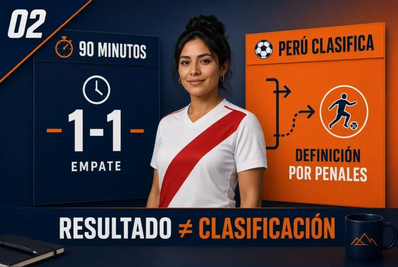 Mujer peruana comparando resultado en 90 minutos y mercado Perú clasifica
