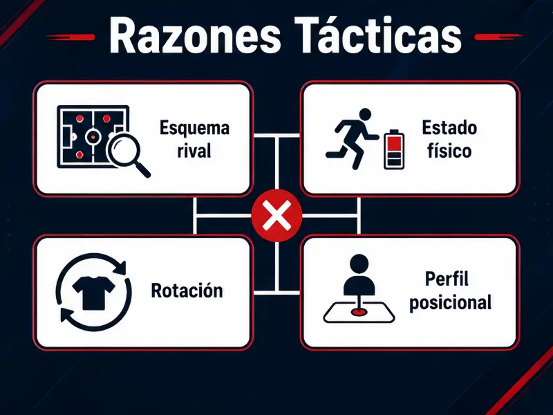 Diagrama de razones tácticas que influyen en la elección del once titular de Perú