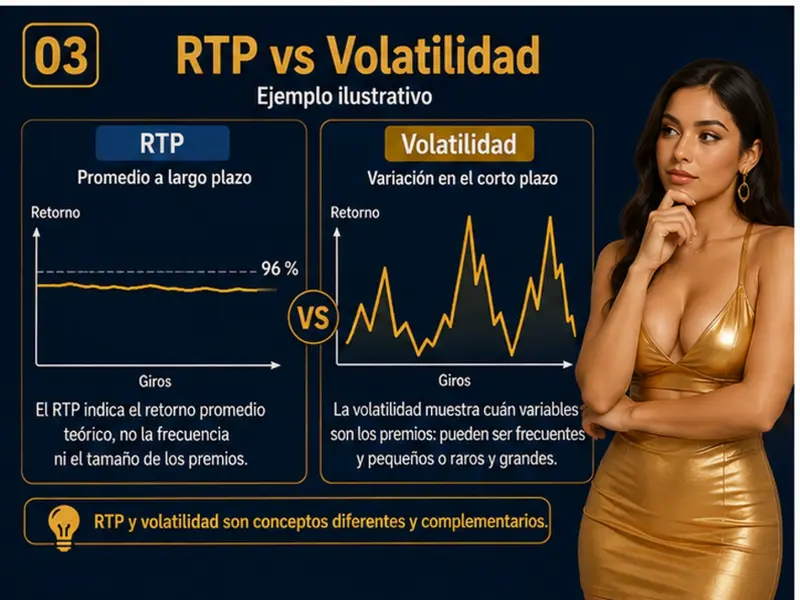Comparación visual entre RTP y volatilidad mediante dos diagramas de distribución de premios