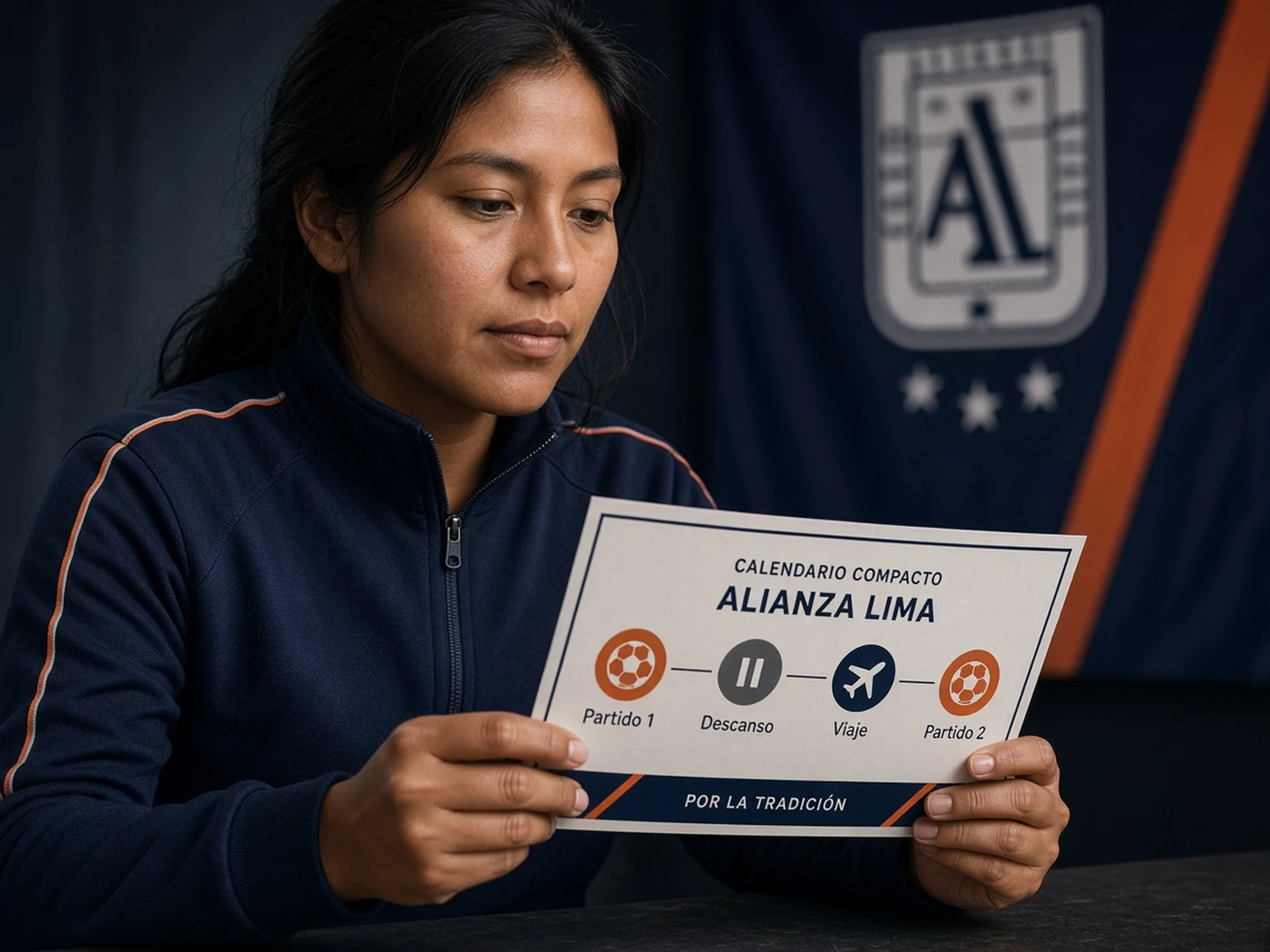 Mujer peruana revisando calendario y días de descanso entre partidos de Alianza Lima