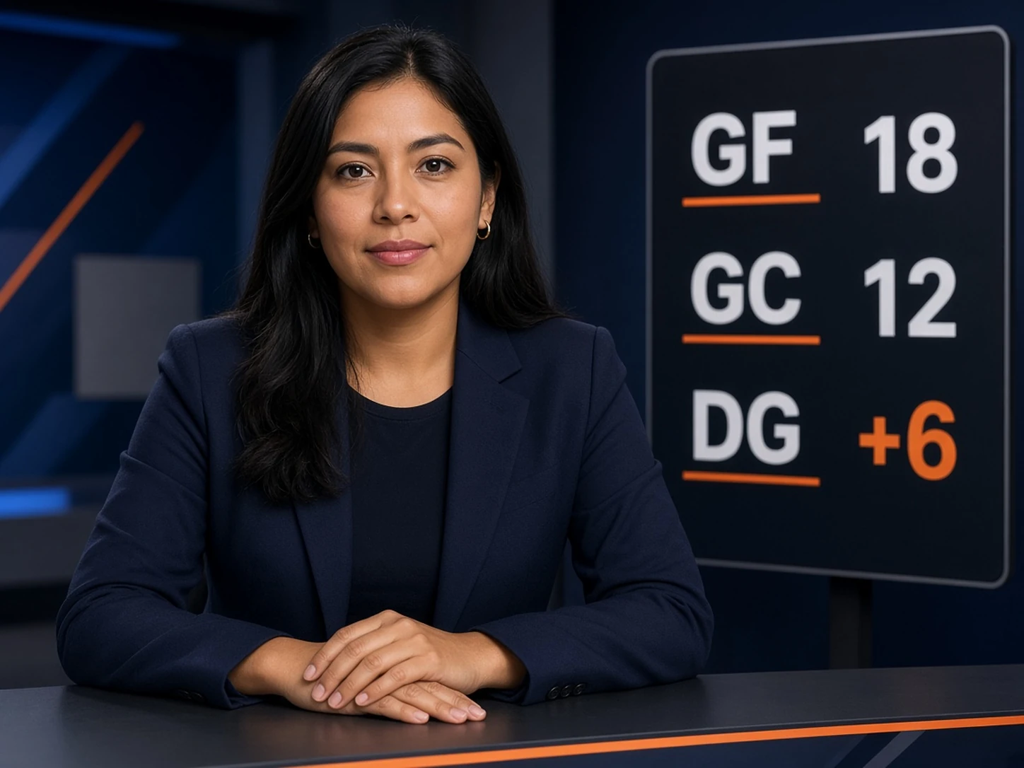 Mujer peruana explicando cómo se calcula la diferencia de goles en Liga 1