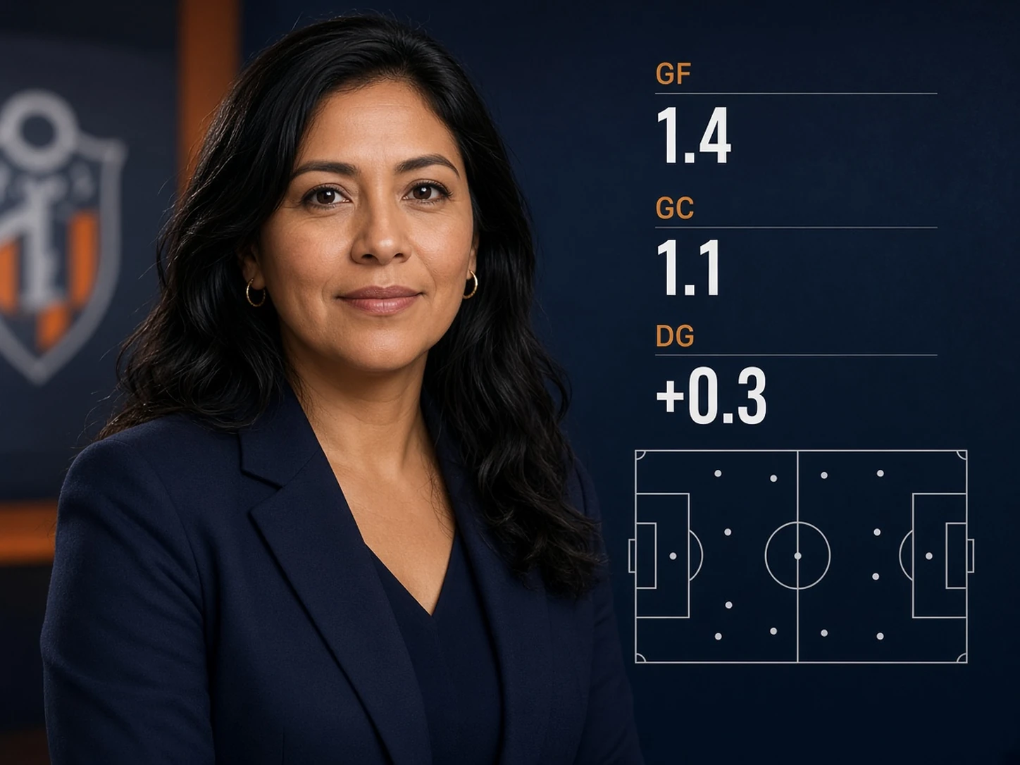 Mujer peruana revisando las columnas GF, GC y DG de estadísticas de Liga 1