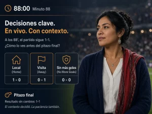 Mujer peruana explicando próximo gol en vivo sin más goles