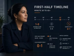 Mujer peruana explicando resto del primer tiempo apuestas en vivo