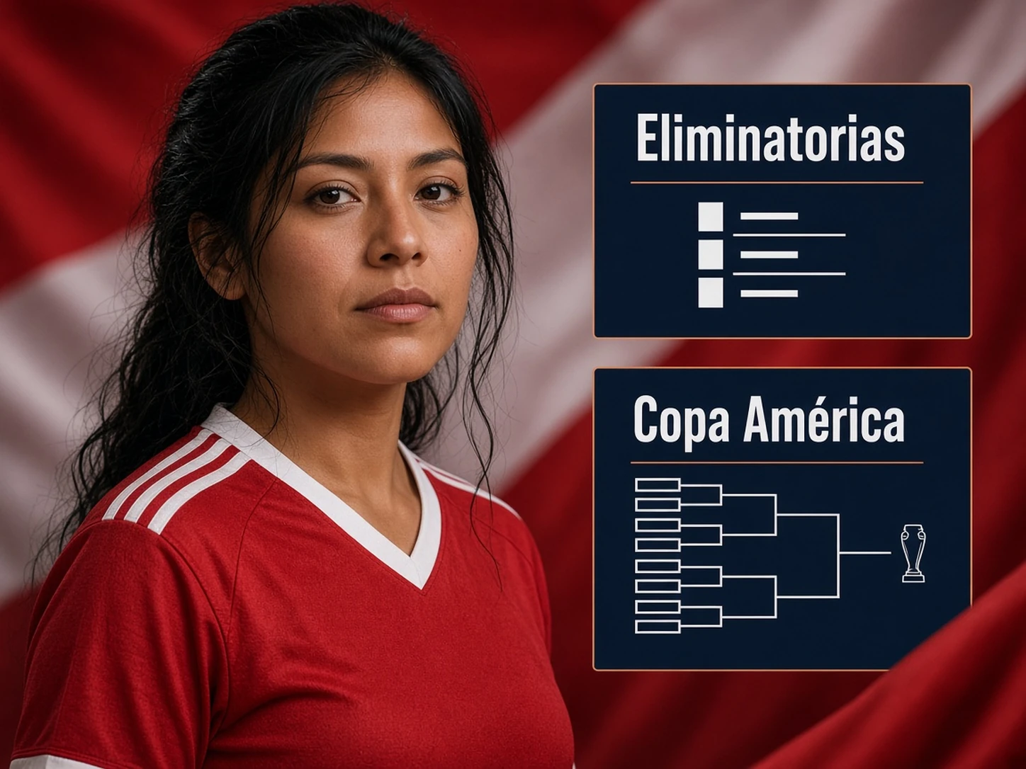Mujer peruana comparando Eliminatorias y Copa América antes de analizar un partido de Perú