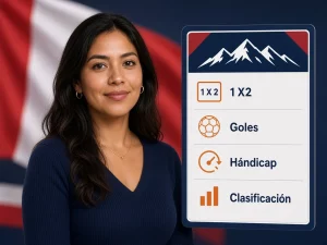 Mujer peruana explicando 1X2, goles, hándicap y clasificación en partidos de la Selección Peruana