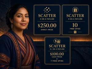 Mujer peruana comparando un Scatter con premio directo con otro que activa una función bonus