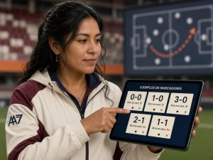 Mujer peruana revisando marcadores que ganan o pierden el mercado Universitario mantiene su arco en cero