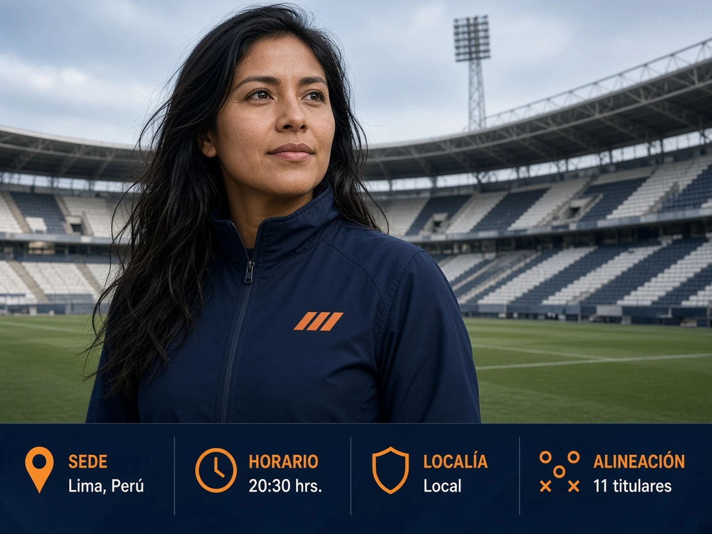 Mujer peruana verificando sede, horario y localía de Universitario en el Monumental